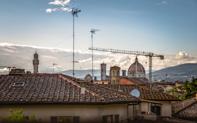 A view of the Dome of the Cathedral of Saint Mary of the Flower in Florence