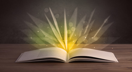 Yellow lights over book