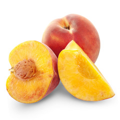 Naklejka na ściany i meble Peach fruit slice