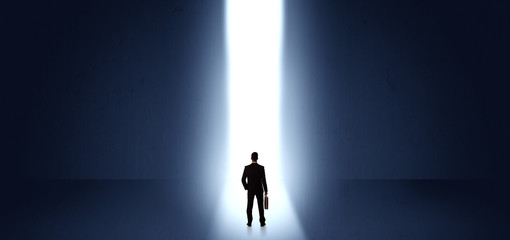 Businessman seeing the light at the end of something