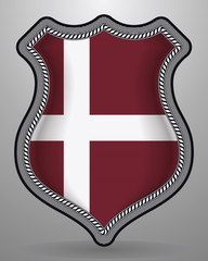 Denmark Orlogsflaget Variant Flag. Vector Badge and Icon
