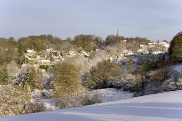 Winter view of picturesque Bisley, Gloucestershire, Cotswolds, UK