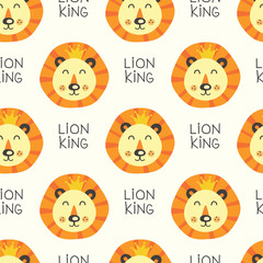 Obraz premium Seamless pattern with lions