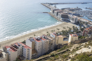 Fototapeta premium General city view from santa barbara castle.Alicante, Spain.