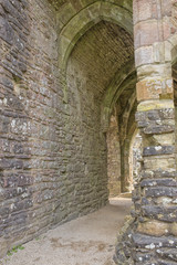 Fototapeta na wymiar Tintern Abbey arched corridors