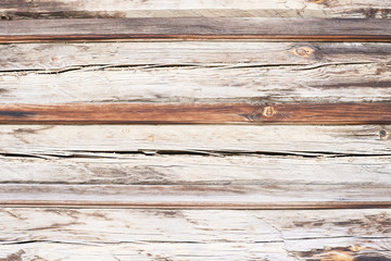 Fototapeta premium Natural texture. Wooden boards. Horizontal stripes. Large cracks
