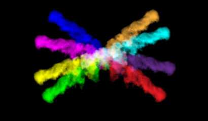 Fototapeta premium Color powder explosion background.Colored dust paint explode. Vector illustration for Holi Color festival event.
