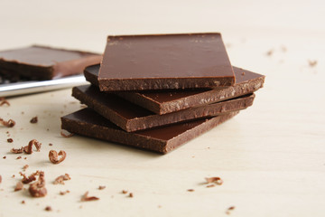 chocolate slices and grater