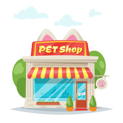 illustration of pet shop facade
