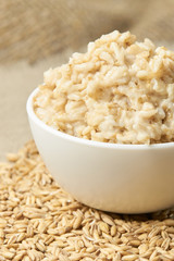 Raw porridge. Neutral light background. Welded porridge