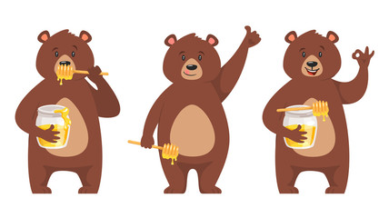 set of bear character