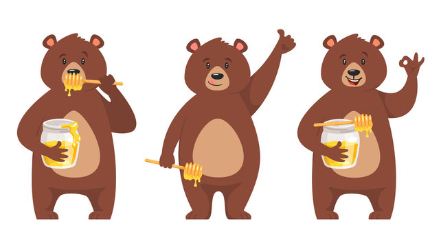 set of bear character