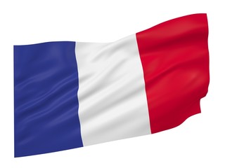 3D illustration of France flag