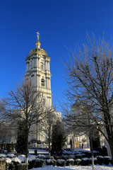 Fototapeta na wymiar bell tower of the Holy Dormition Pochayiv Lavra
