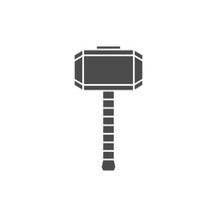 Hammer of Thor silhouette, Mjolnir icon.