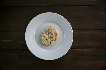 Single Homemade Cookie on Plate