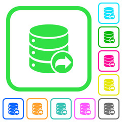 Database transaction commit vivid colored flat icons