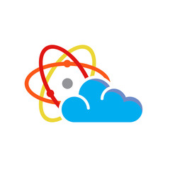 Cloud Science Atom Logo Icon Design