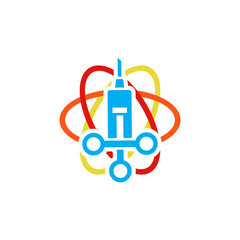 Medical Science Atom Logo Icon Design