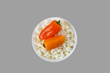 Cottage cheese with sweet pepper