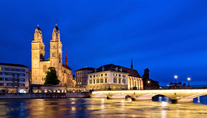 Obraz premium Zürich am Abend, Schweiz
