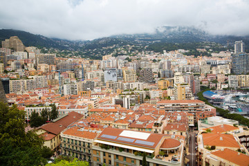 Fototapeta na wymiar Monte Carlo city view, Monte Carlo cityscape, panorama, Monaco.