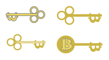 bitcoin key disign for you project, concept, vector illustration in a white background.