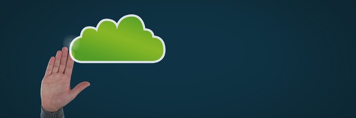 Hand with cloud icon