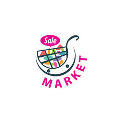 vector logo market shopping