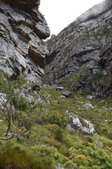 Fototapeta na wymiar aufstieg auf den Tafelberg