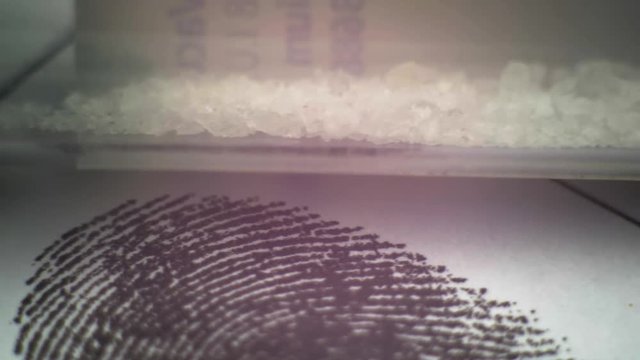 CSI test tubes with cristals close up 4K