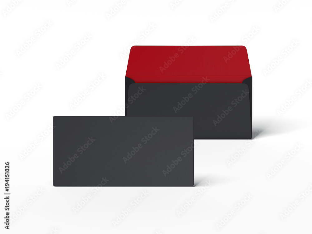 Poster two black envelopes. 3d rendering