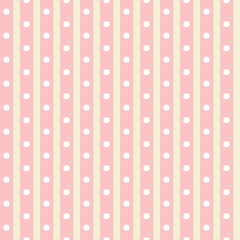 Vector seamless pattern. Stripes and dots.