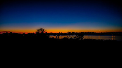Sunset at Riverton Driveway overlook the Canning River, Perth, Australia