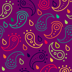 vector abstract background with pasley seamless pattern