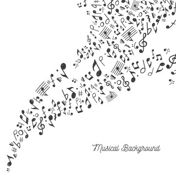 Music Background in Black and White