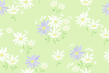 Fototapeta na wymiar vector seamless floral pattern with daisy flowers