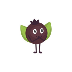 Berry cute cartoon fruit. Vector illustration with funny character.