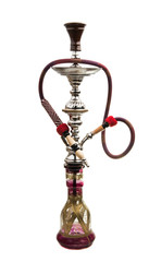 Fototapeta na wymiar hookah with colored hoses attached