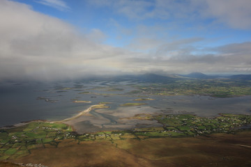 scenic view from Croagh patrick holly mountain Ireland Westport County Mayo