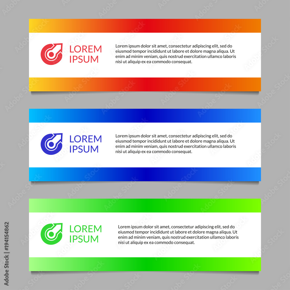 Poster banner design template set. modern horizontal business background layout or header. vector illustrat