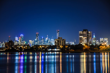 Fototapeta na wymiar Melbourne Australia skyline with water reflections
