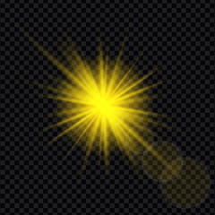 yellow light effects - isolated vector, transparent background