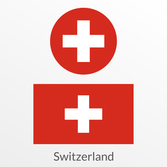 Fototapeta premium Switzerland flag set. Swiss national symbol. Vector illustration.