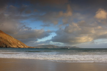 Fototapeta na wymiar Sunset over Beautiful Achill Ireland from keem beach