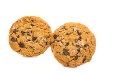biscuits with nuts and chocolate isolated