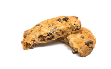 biscuits with nuts and chocolate isolated