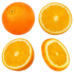 Juicy orange isolated on white background with clipping path