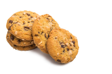 biscuits with nuts and chocolate isolated