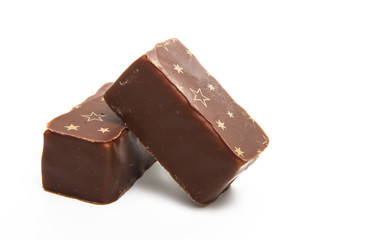 Christmas chocolate candies isolated